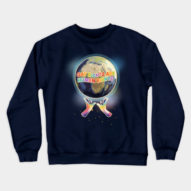 Gay Rights Are Human Rights Crewneck Sweatshirt by SpiralBalloon